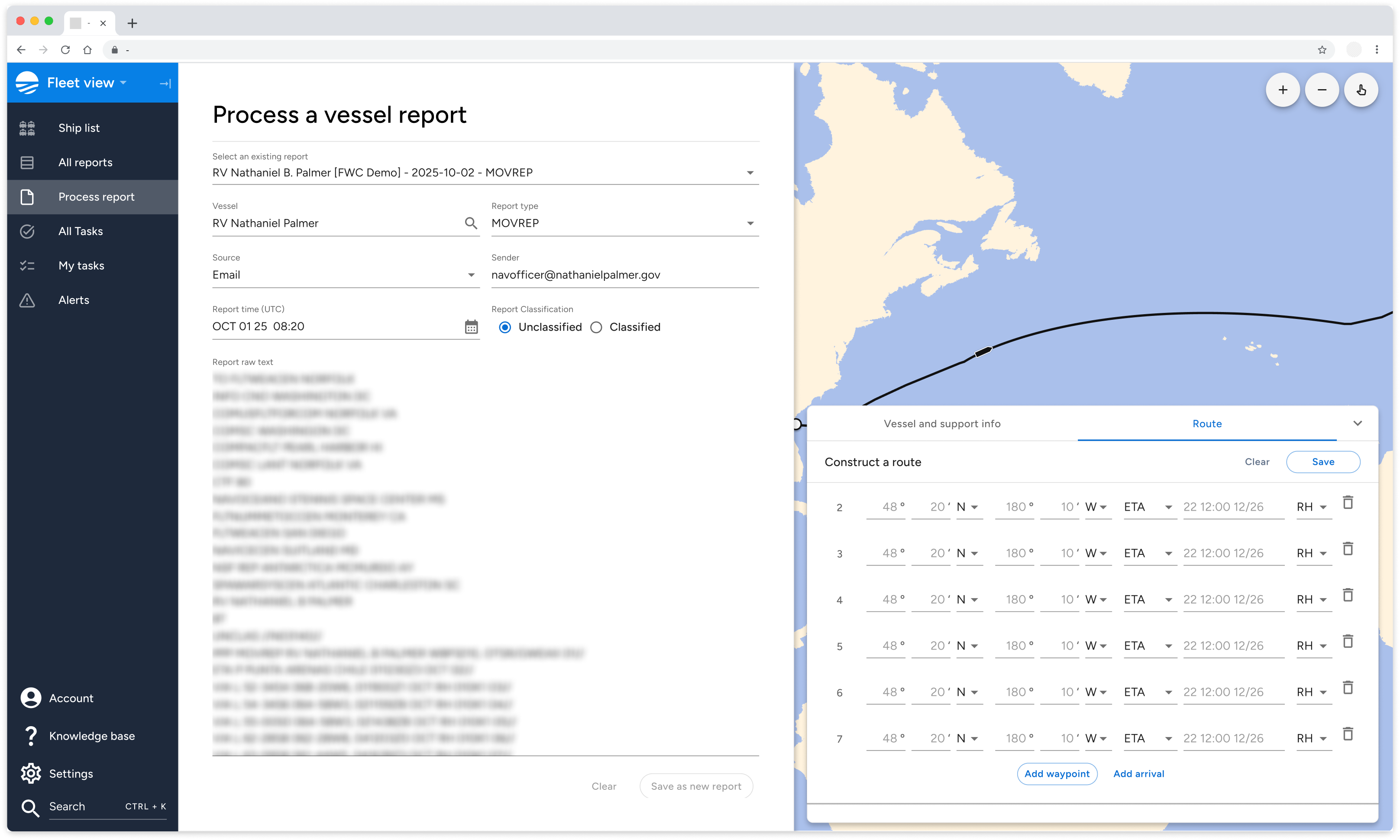 Weather and routing support for the US Navy — project preview